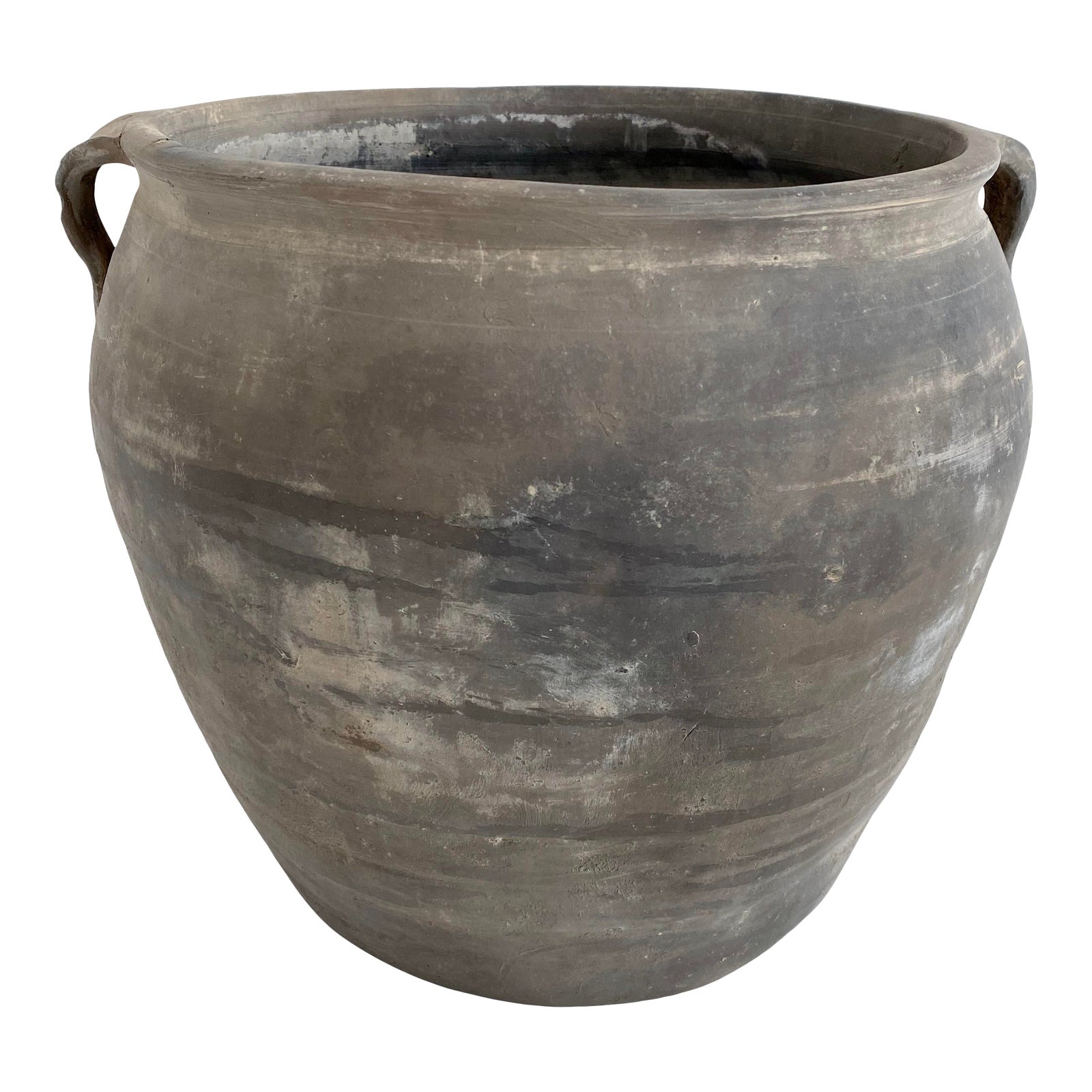 Large Antique Matte Black Pottery Jug Chairish