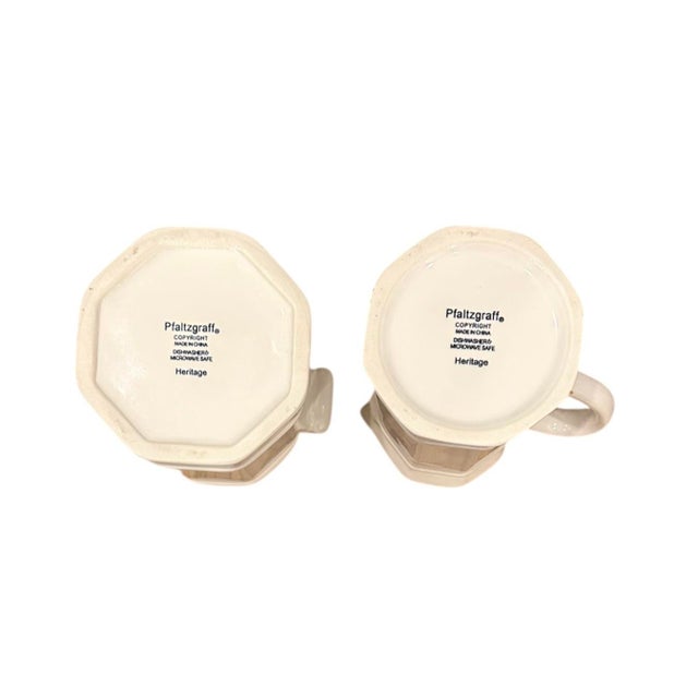 Pfaltzgraff Heritage White Ironstone Lidded Sugar and Creamer Set For Sale In Dallas - Image 6 of 6