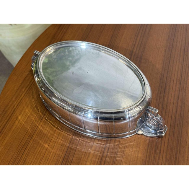 Silver Art Deco Silver-Plated Metal Planter by Saglier Frères, 1930s For Sale - Image 8 of 16