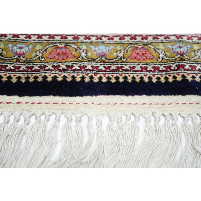 1970s Extremely Fine Silk Persian Qum Rug 4'5'' X 7'0'' For Sale - Image 5 of 12