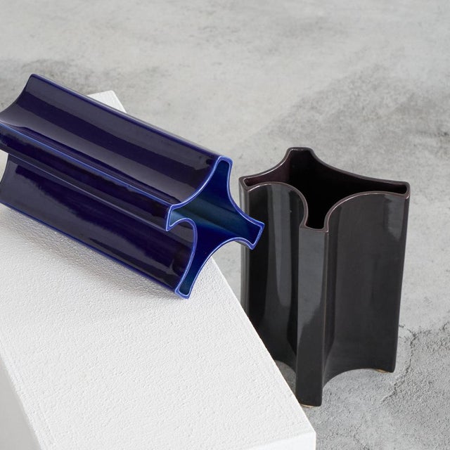 Mid-Century Vases by Angelo Mangiarotti for Fratelli Brambilla, 1960s, Set of 2 For Sale - Image 11 of 13