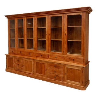 Large Display Cabinet in Teak For Sale