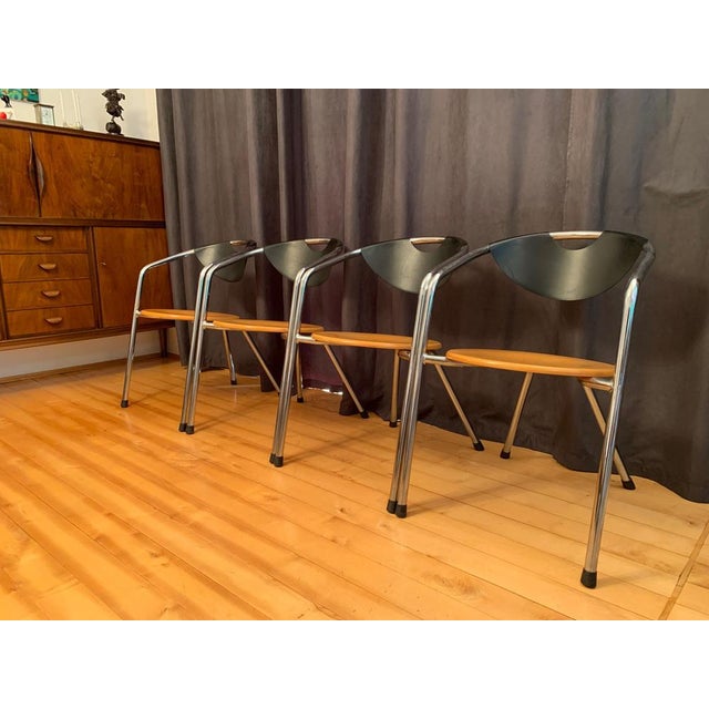Italian Plurima Chairs, 1980s, Set of 4 For Sale - Image 9 of 14