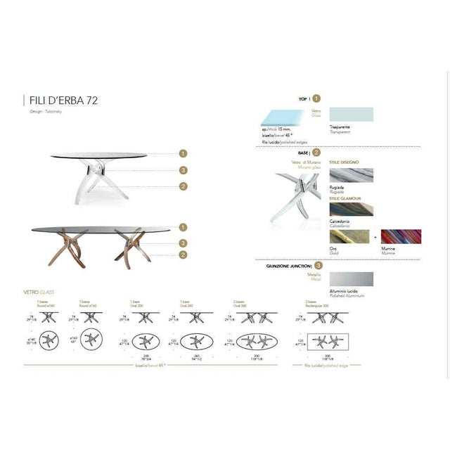 Italian Art Glass Dining Table Attributed to Tulczinsky for Reflex Angelo For Sale - Image 13 of 13