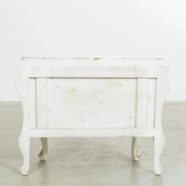 1960s Italian White Patinated Wooden Chest of Drawers For Sale - Image 4 of 12