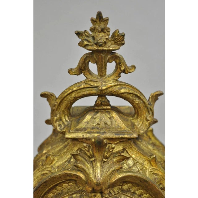 Early 20th Century Early 20th Century S. Marti Medaille De Bronze Gold French Victorian Porcelain Figural Shelf Clock For Sale - Image 5 of 12