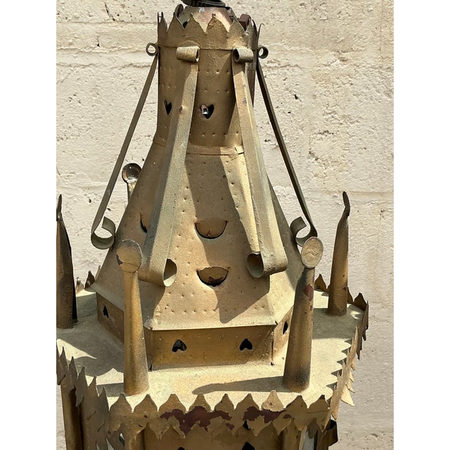 Vintage Boho Moorish Lanterns After Addison Mizner - a Pair For Sale - Image 10 of 11