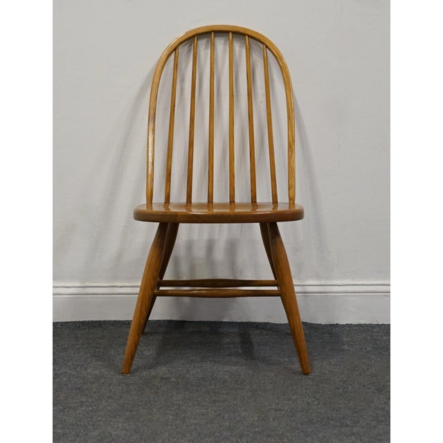 Late 20th Century S Bent Brothers Solid Oak Early American Rustic Bow Back Windsor Dining Side Chair 485 1183 111 For Sale - Image 5 of 10