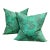 Vintage Malachite Green Down Filled Pillows - A Pair For Sale