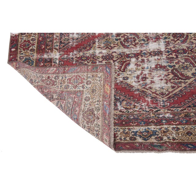 Mid 20th Century Early 20th Century Antique Distressed Turkish Rug - 5′4″ × 12′3″ For Sale - Image 5 of 6