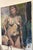Wood “Portrait of a Woman With Straw Hat”, Original Oil Painting, by Van Ness For Sale - Image 7 of 8