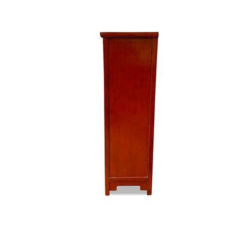 1980s 1980s Red Lacquer CD Storage Cabinet For Sale - Image 5 of 6