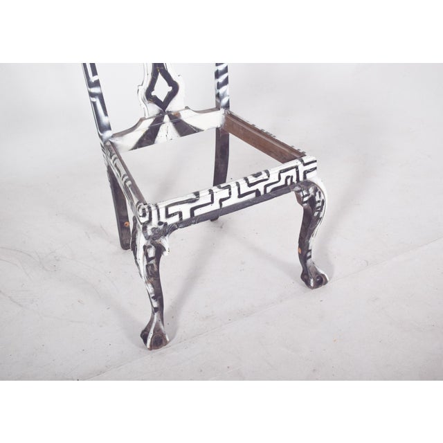 Black and White Painted Chair by Francisco Camilo For Sale - Image 4 of 7