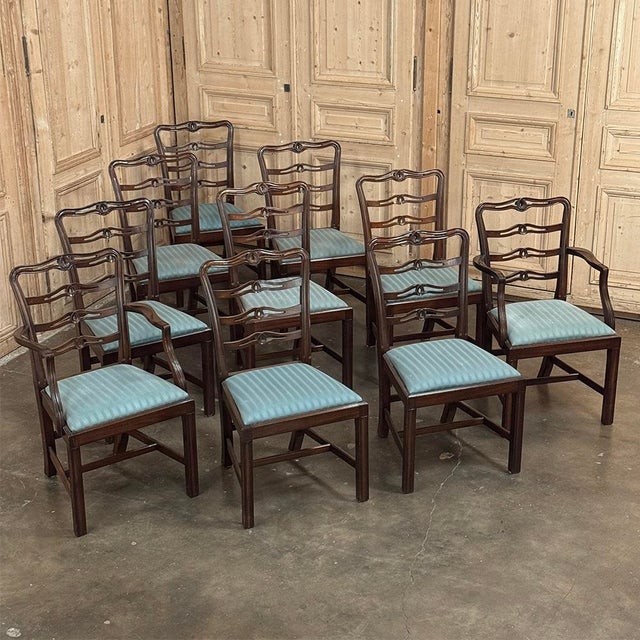 Set of 10 Edwardian Mahogany Dining Chairs Includes 2 Armchairs For Sale - Image 4 of 18