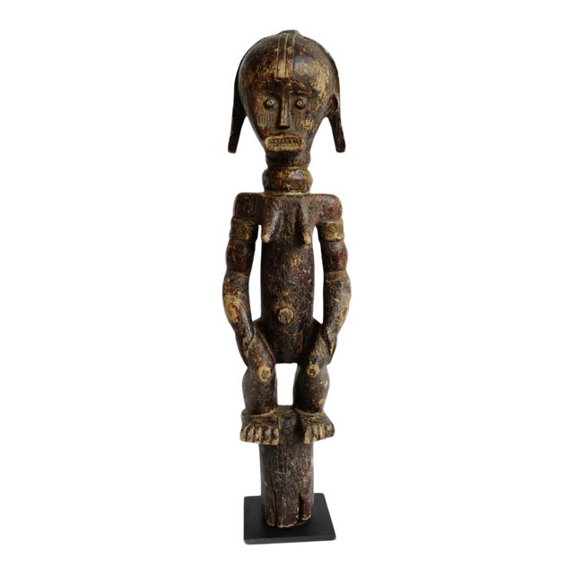 Antique Old African Fang Female Figure on Post For Sale