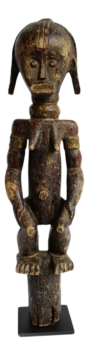 Antique Old African Fang Female Figure on Post