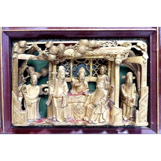 Large Asian Lacquered Wood Panel For Sale - Image 13 of 18