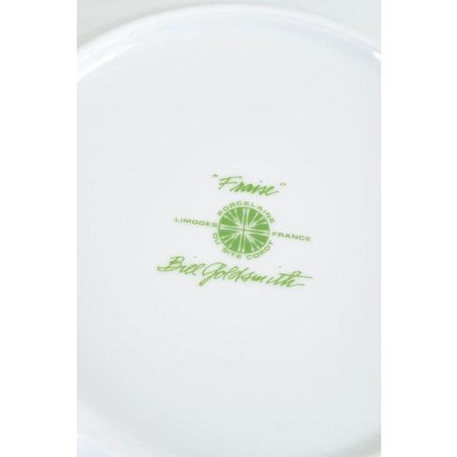 Fraise Series Lunch Plates in Porcelain by Bill Goldsmith for Limoges, 1980s, Set of 4 For Sale - Image 4 of 5