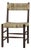 Rustic Rush Seat Dining Chair in Dark Wood For Sale