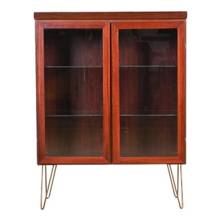 Skovby Danish Modern Rosewood Lighted Bookcase Cabinet, Circa 1970s For Sale