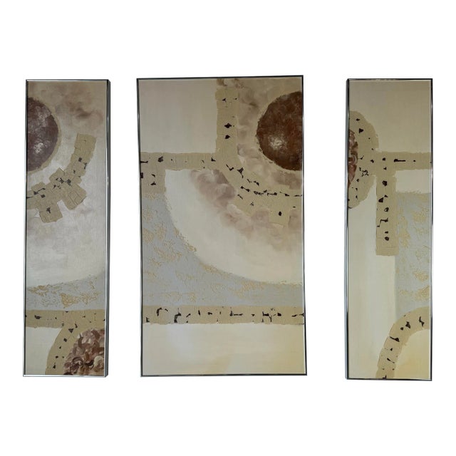 Large Scale- Harris Strong " Triptych " Expressionist Abstract Paintings, Signed Bachman For Sale