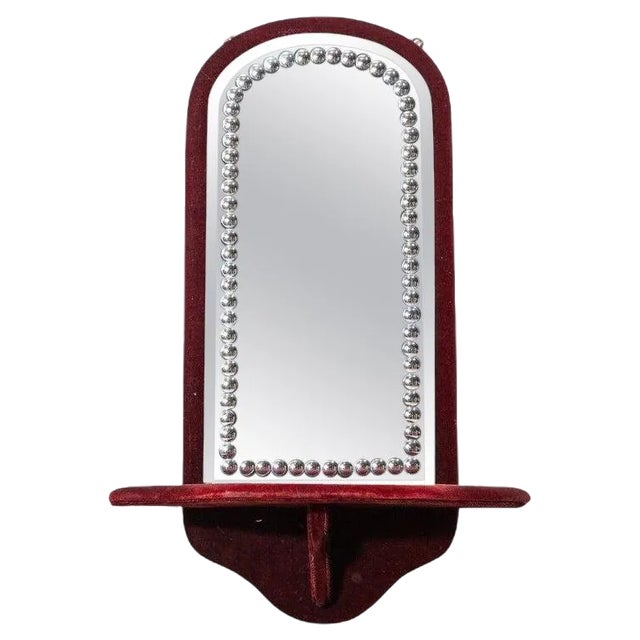 Large 19th Century English Velvet Sorcerers Mirror, 1890s For Sale