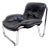 Black Leather Lounge Chair, 1973 For Sale