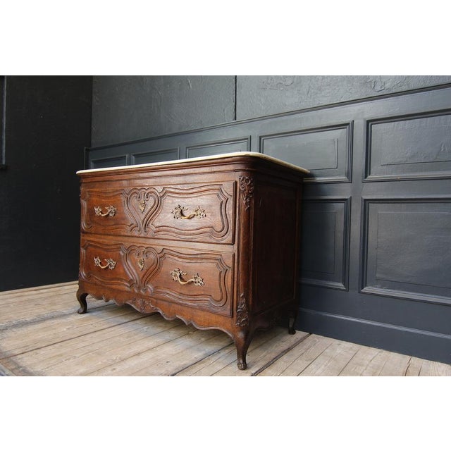 Oak Chest of Drawers with Marble Plate, 1700s For Sale - Image 4 of 18