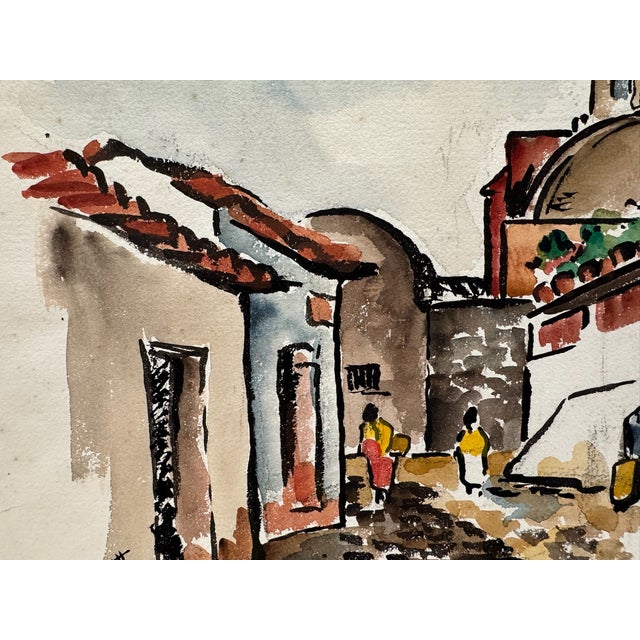 Original watercolor on paper by Henry Emil Salloch, also known as Heinz Emil Salloch, the German-born American artist and...