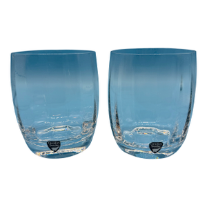 Late 20th Century Orrefors Optica Symphony Double Old Fashioned Tumblers - a Pair
