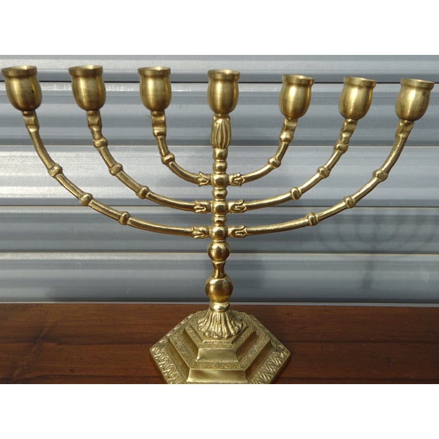 Gold Seven-Branch Candleholder in Gilded Brass from Wainberg, 1960s For Sale - Image 8 of 15