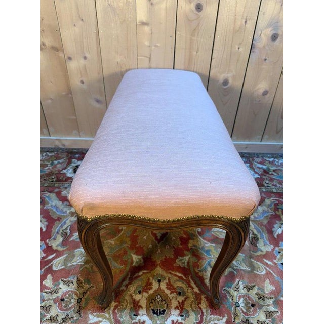 Louis XV Style Piano Bench with Pink Upholstery For Sale - Image 6 of 8