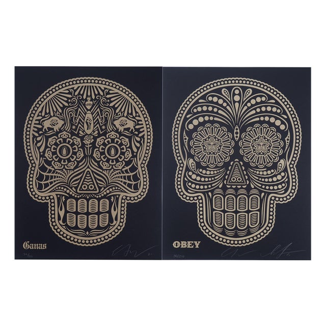 Shepard Fairey, and Ernesto Yerena, Day of the Dead Calavera, Letterpress Prints For Sale