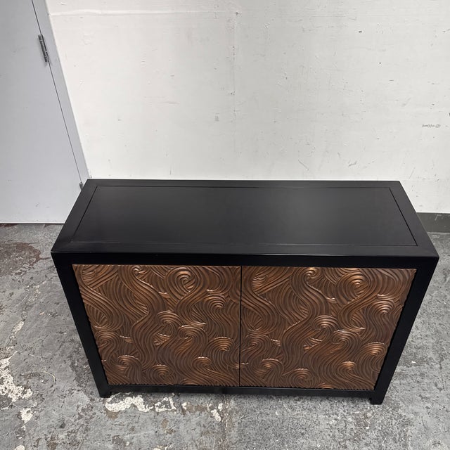 Metal Robert Kuo for McGuire Furniture Dragon Swirl Bar Cabinet For Sale - Image 7 of 12