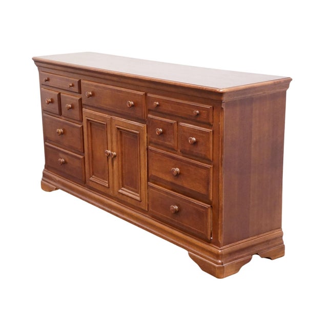 Alexander Julian Home Colours Collection Cherry Early American Traditional 73" Triple Dresser 710-060 For Sale - Image 4 of 17