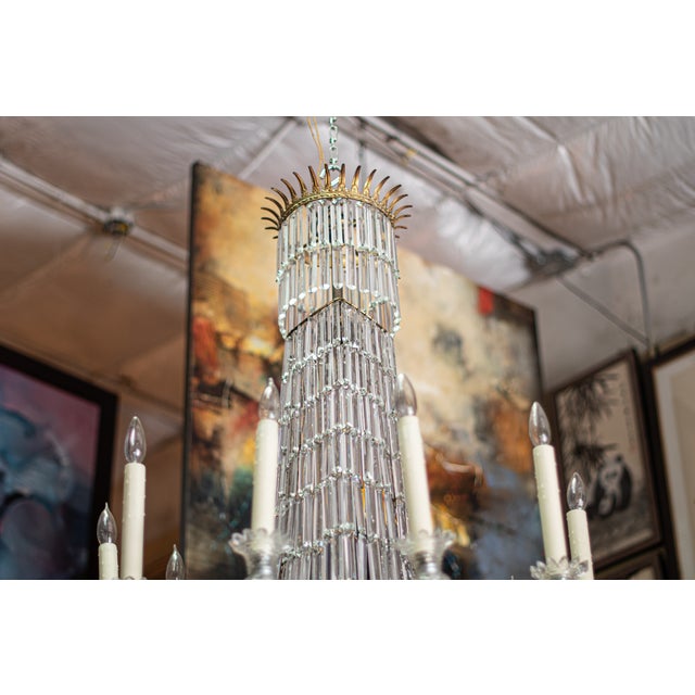Traditional Early 19th Century Empire-Style Crystal and Glass Arm Chandelier For Sale - Image 3 of 5