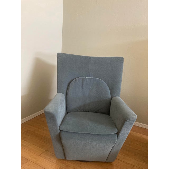 1990s Modern Comfortable Chair & Ottoman For Sale - Image 9 of 14