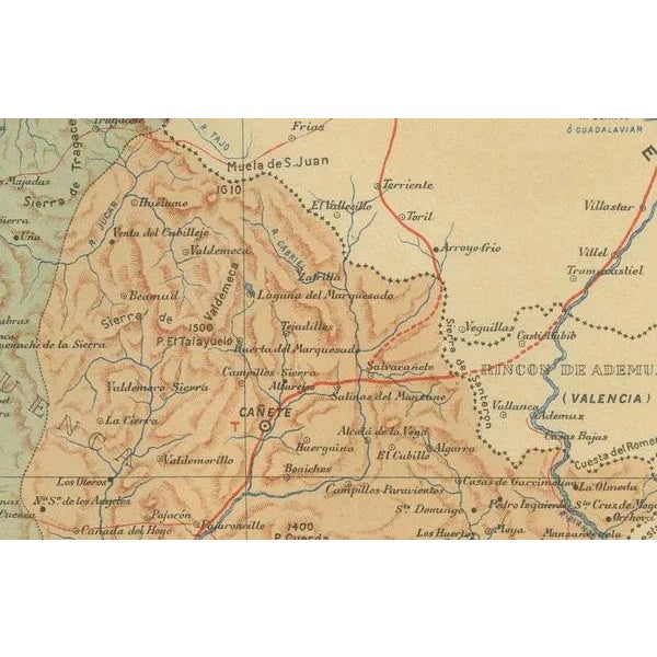 Map of High Plains and Mountains in Cuenca, 1901 For Sale - Image 3 of 6
