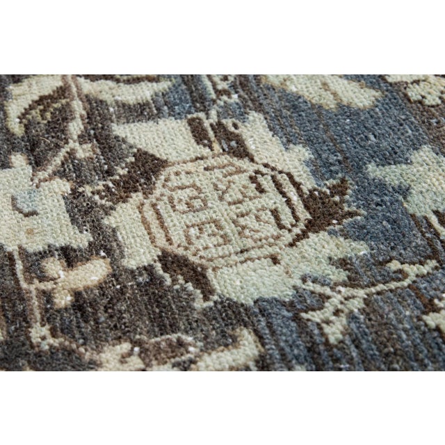 1920s Brown Antique Persian Malayer Handmade Allover Designed Wool Rug For Sale - Image 5 of 10