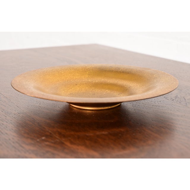 Art Deco Tiffany Studios New York Bronze Doré Plate or Shallow Bowl For Sale - Image 3 of 9