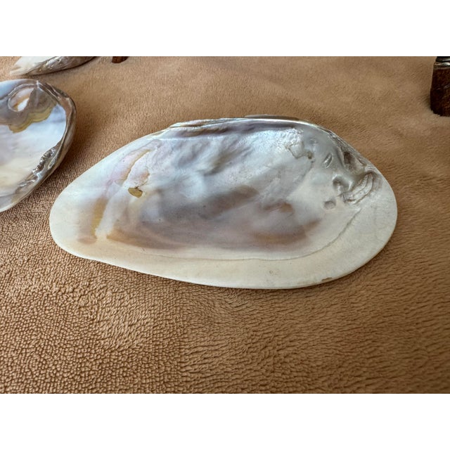 Mid 20th Century Bamboo Silver Clam Shell Mother of Pearl 7 Piece Caviar Set For Sale - Image 9 of 11