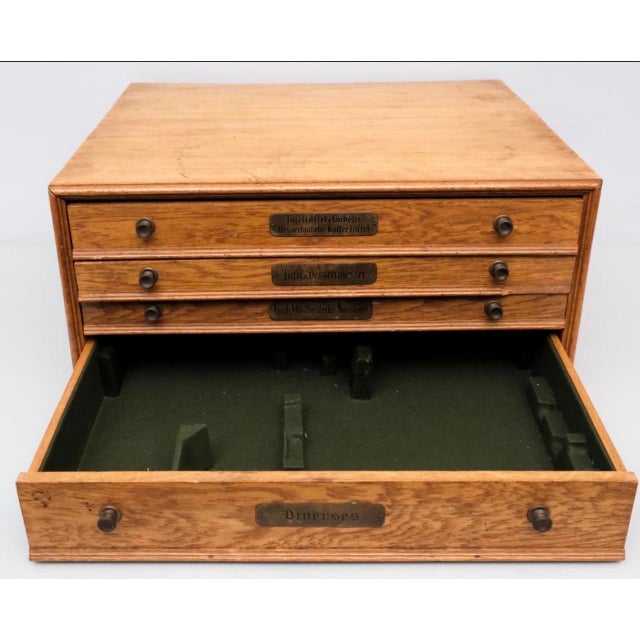 Antique German Oak Silver Flatware Chest For Sale - Image 11 of 11