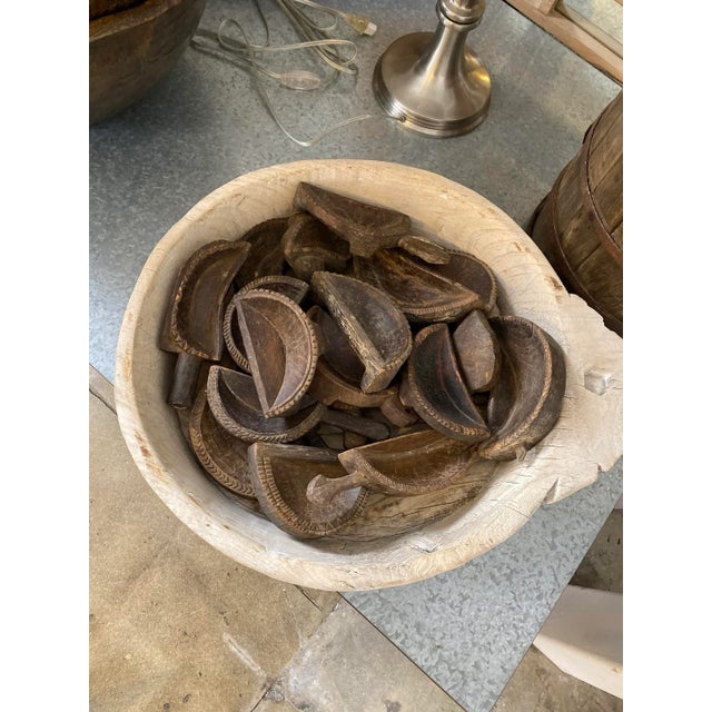Wood Vintage Rustic Indian Wood Grain Dish For Sale - Image 7 of 7