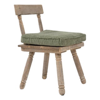 20th Century French Wooden Chair With Upholstered Cushion For Sale
