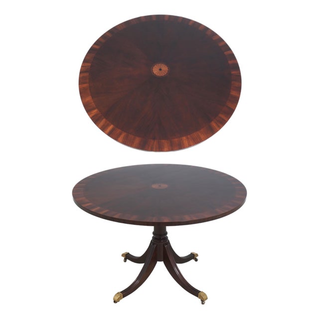 Round Duncan Phyfe Pedestal Base Dining Center Table For Sale