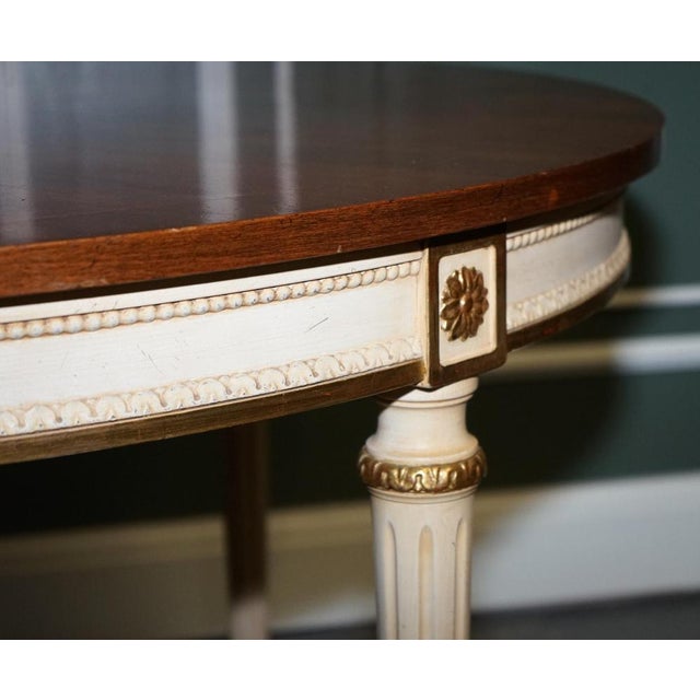 Extendable Dining Table in Cherrywood and Hand-Painted Gilt Wood from Kindel Furniture For Sale - Image 13 of 18