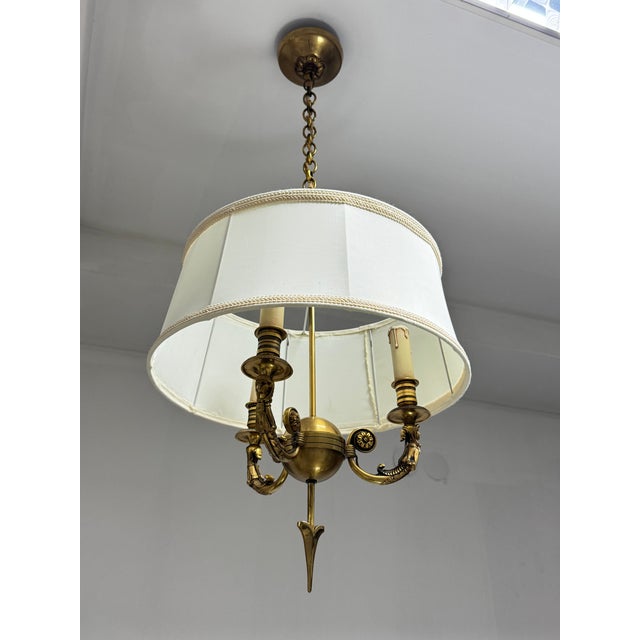 French Empire Style Bouillotte Pendant, France, 1950s For Sale - Image 12 of 13