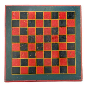American Painted Folk Art Game Board for Checkers or Chess, C. 1840