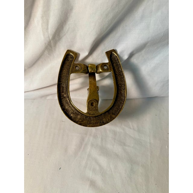 Vintage, English Brass Horse and Horseshoe Doorknocker For Sale - Image 13 of 13
