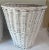 Mid-Century Modern Vintage White Wicker Waste Basket For Sale - Image 3 of 9